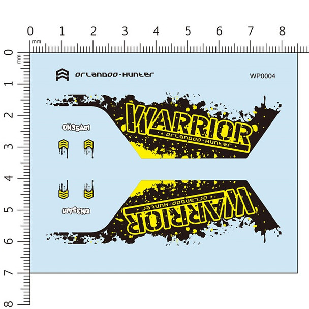 Orlandoo Hunter WP5004 Decal Water Sticker Yellow/Black : OH35A01 Wrangler Rubicon