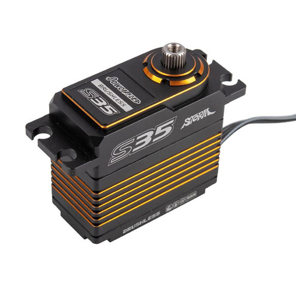 POWER HD STORM S35 Brushless Premium Titaniun & Stell Gear Digital Servo Golden