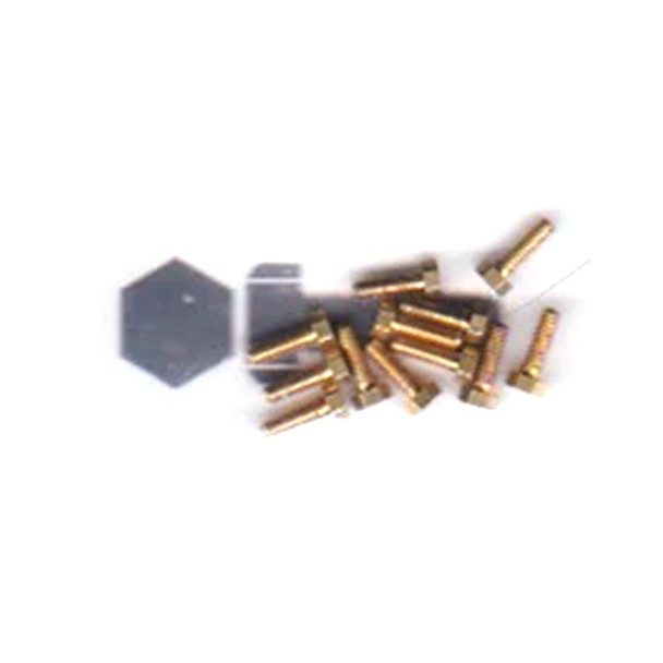 Walthers 947-1132 #0-80 Brass Hex Head Machine Screws 3/16 x .060" (12)