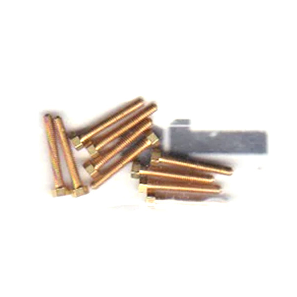 Walthers 947-1146 #1-72 Brass Hex Head Machine Screws 1/2 x .073" (10)