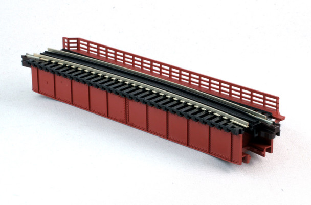 Kato 20470 Single-Track Curved Deck-Girder Bridge Assembled Unitrack Red N Scale