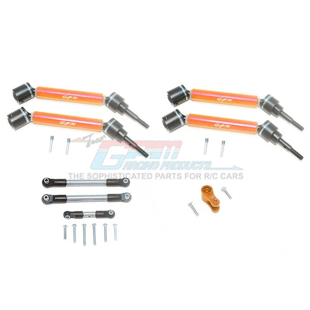 GPM Stainless Steel Tie Rod+25T Servo Horn F/R Adj CVD Drive Shaft Orange : Maxx