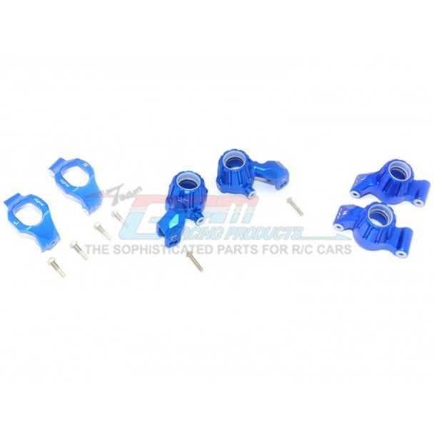 GPM Racing Alum Front C-Hubs + Front & Rear Knuckle Arms Blue : Maxx