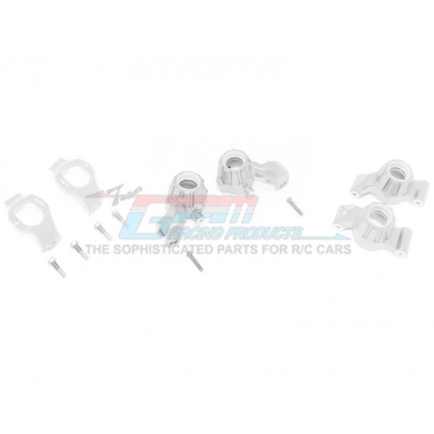 GPM Racing Alum Front C-Hubs + Front & Rear Knuckle Arms Silver : Maxx