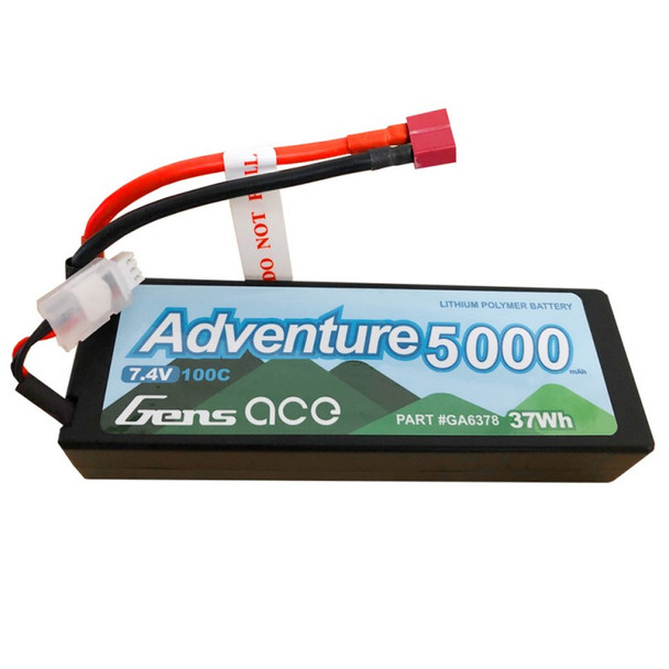 Gens ace Adventure 5000mAh 7.4V 100C 2S 1P Lipo Battery Pack 24# w/ Deans Plug