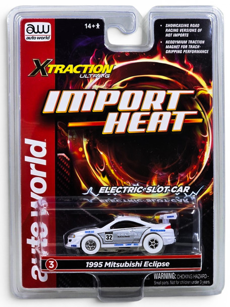 Auto World Xtraction R28 1995 Mitsubishi Eclipse iWheels HO Scale Slot Car