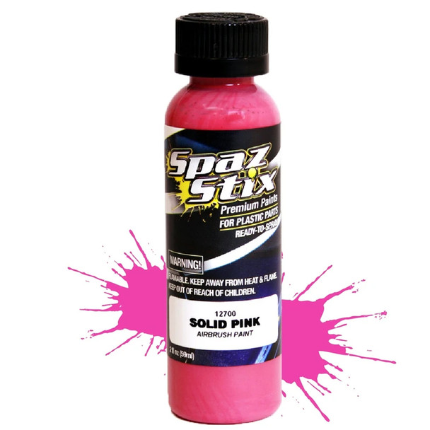Spaz Stix Solid Pink Airbrush Ready Paint 2oz Bottle