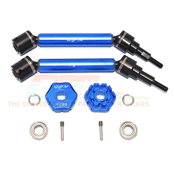 GPM Alum Front Or Rear Adjustable CVD Drive Shaft+Hex Adapter +2mm Blue : Maxx