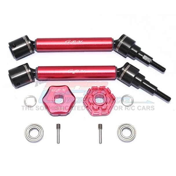 GPM Alum Front Or Rear Adjustable CVD Drive Shaft+Hex Adapter +2mm Red : Maxx