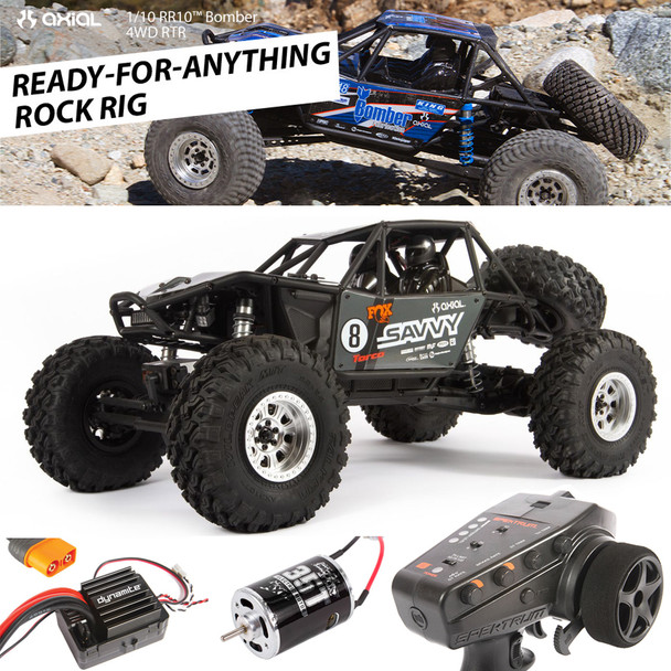 Axial AXI03016T2 1/10 RR10 Bomber 4WD Rock Racer Off-Road RTR Grey w/ Radio