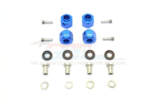 GPM Aluminum Hex Adapters 9mm Thick Blue : TRX-4/TRX-6