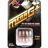 AFX 22035 Mega G+ Pit Kit PU Shoes (8Pair) Short HO Scale Slot Car