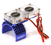 Integy Motor Heatsink + Twin Cooling Fan for Traxxas 1/10 Slash 4X4 T8534BLUE