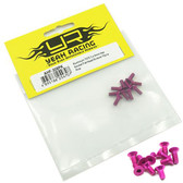 Yeah Racing AHF-308PK Aluminum 7075 3x8mm Hex Socket Flat Head Screws 10pcs Pink