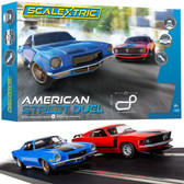 Scalextric C1429T American Street Dual 70s Camaro Vs 70s Mustang 1:32 Track Set