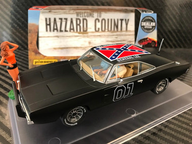 Pioneer 1969 Dodge Charger General Lee Black DS Slot Car 1/32