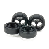 Tamiya 95635 Super Hard Small Dia Narrow Tires 24mm w/3-Spoke Wheels (4)