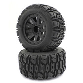 Kyosho NTTH001BK Premounted Tire w/ Black Wheels (2Pcs) : Nitro Tracker