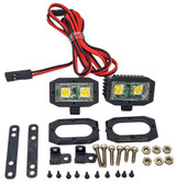 NHX RC Dual LED 5050 Square Pod Light Bars (2) Solid White for TRX-4 / SCX10 / CEN Ford F450