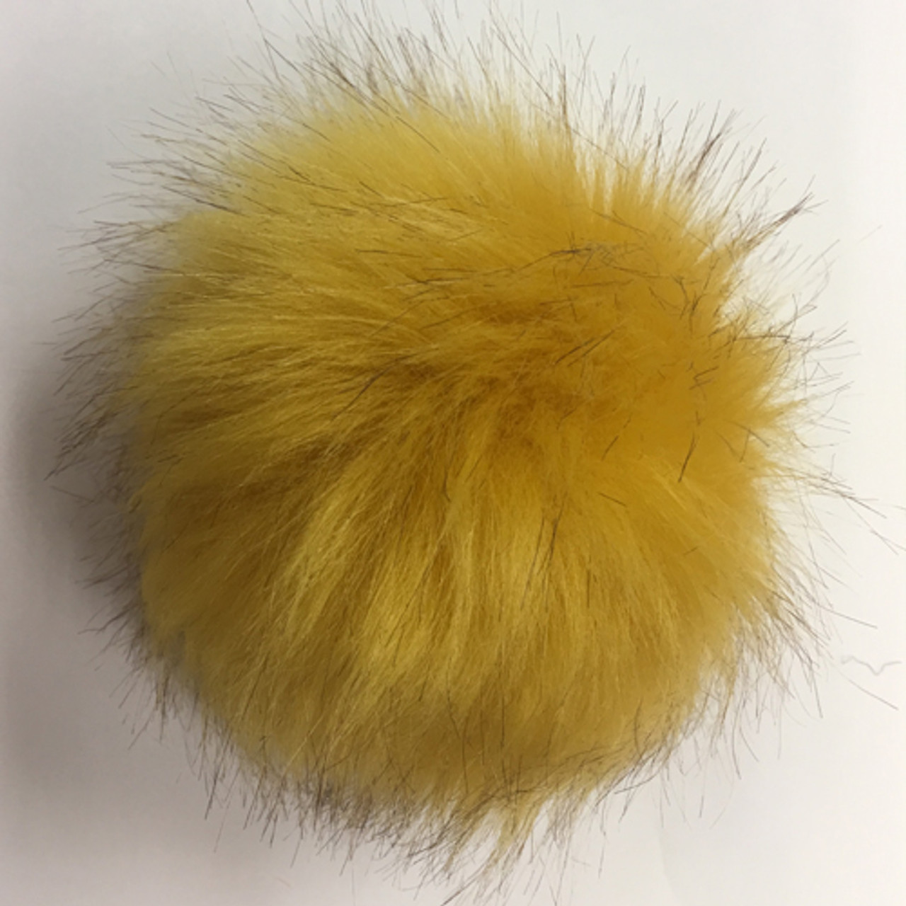6,5 Yellow fox pom pom for hat (from fox tail)