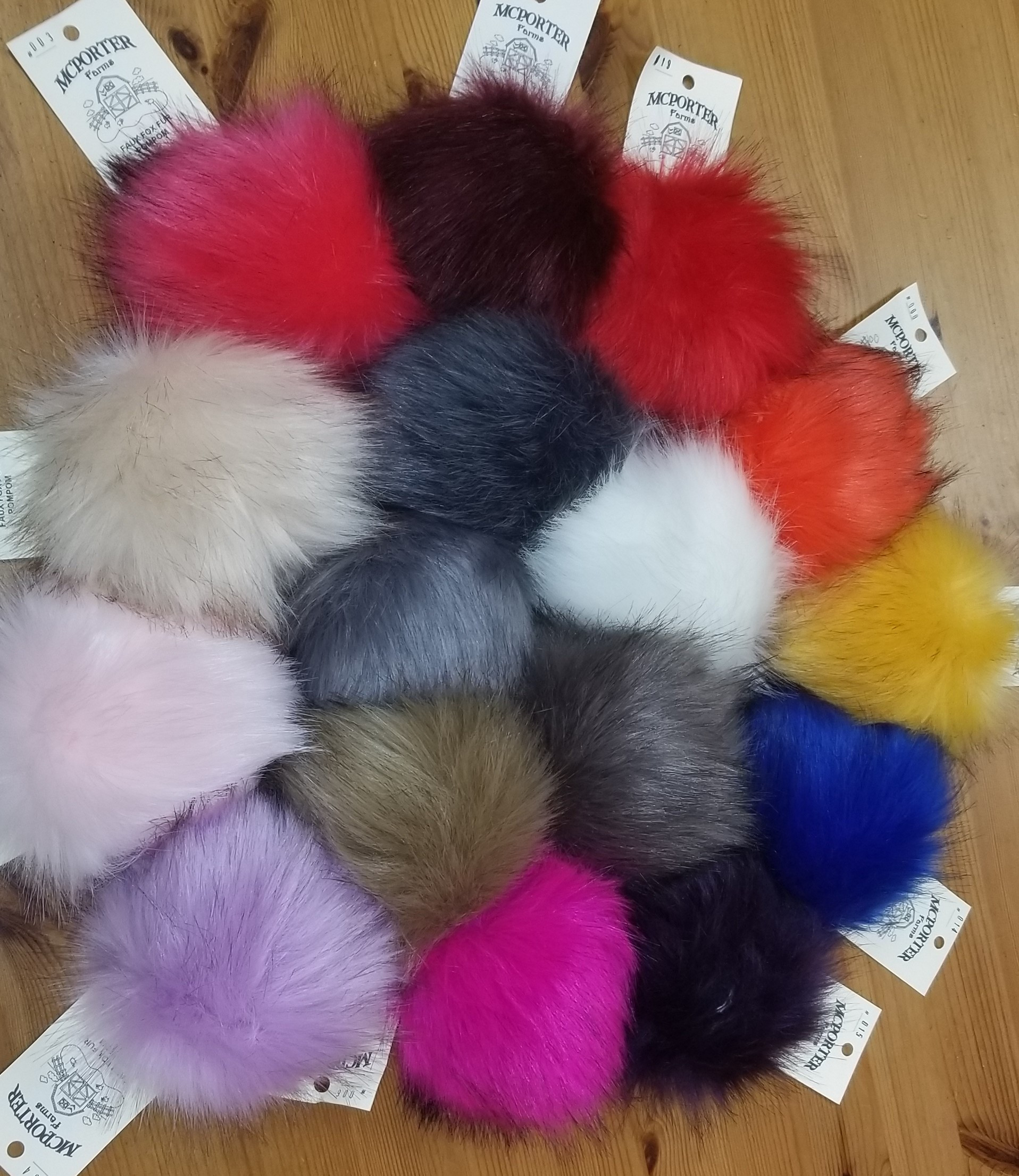 Faux Frosted Rabbit Fur Pom-Poms