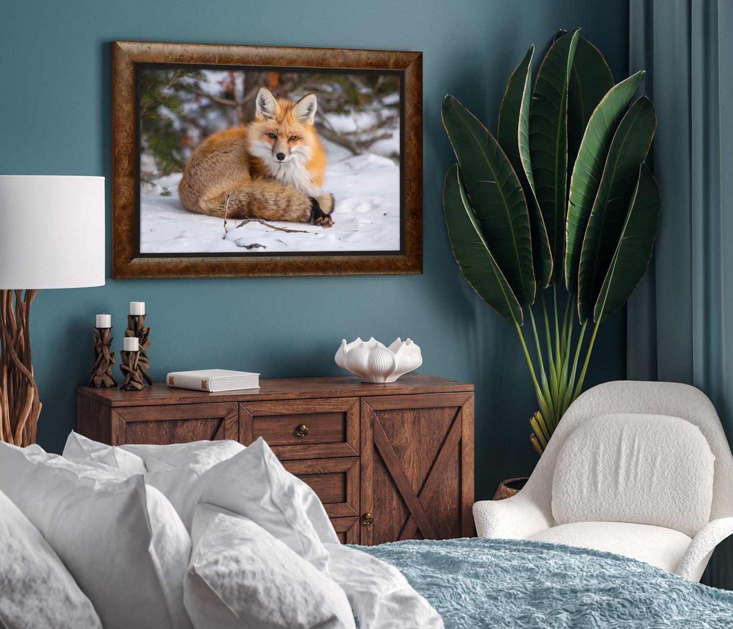 Red fox living room wall art Thomas D. Mangelsen