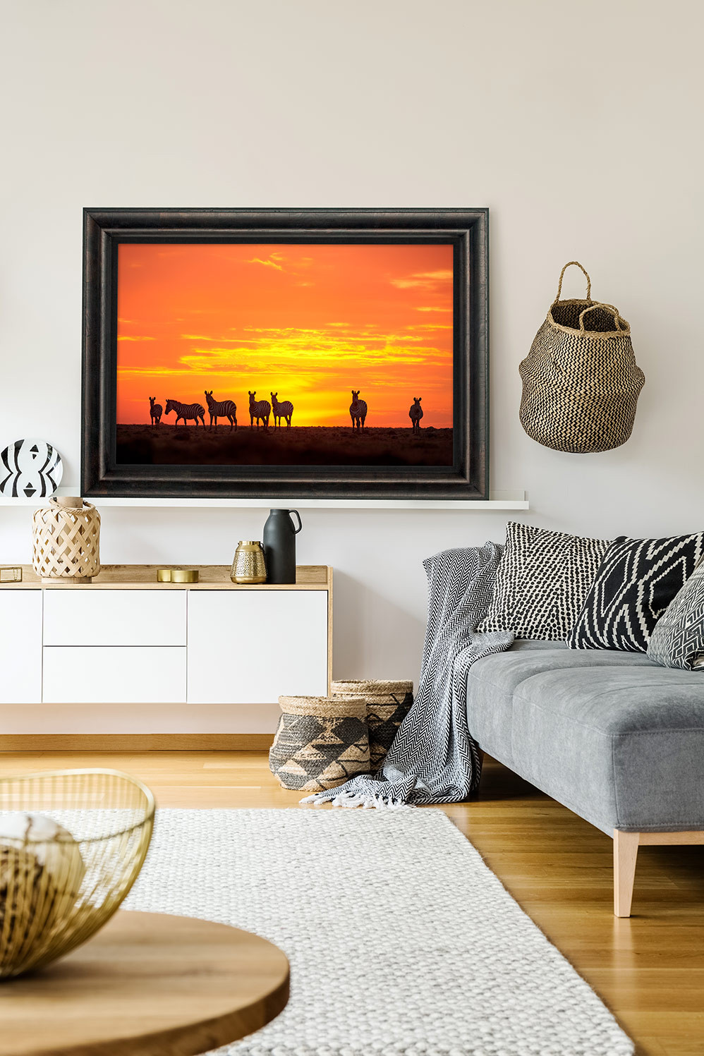 Fire on the Horizon - Zebras by Thomas D. Mangelsen