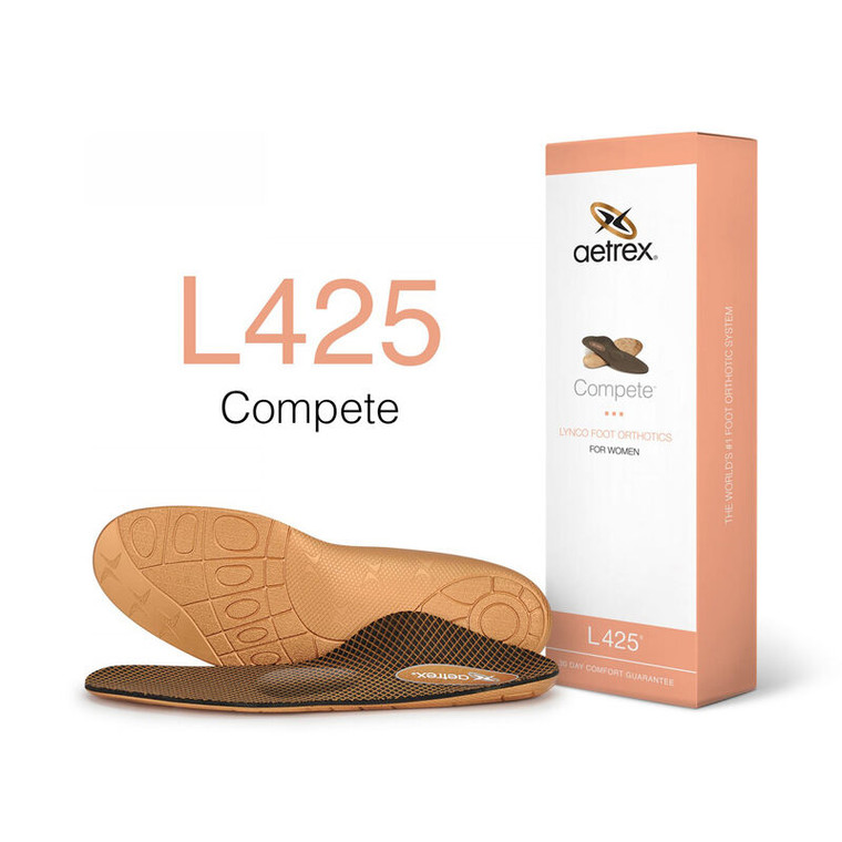 Aetrex Women Compete Posted Orthotics with Metatarsal Support