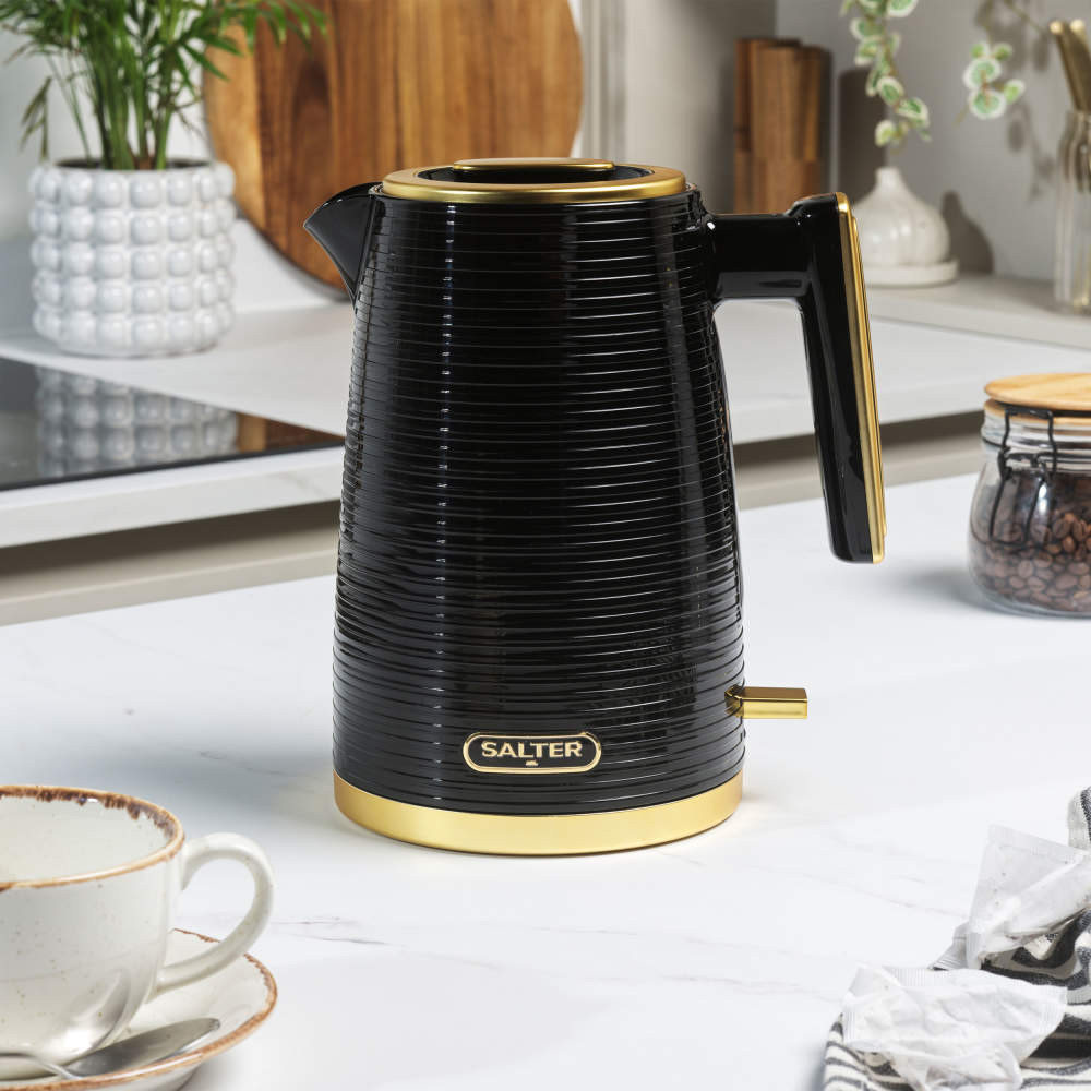Shop Palermo Electric Jug Kettle 3000W Black/Gold