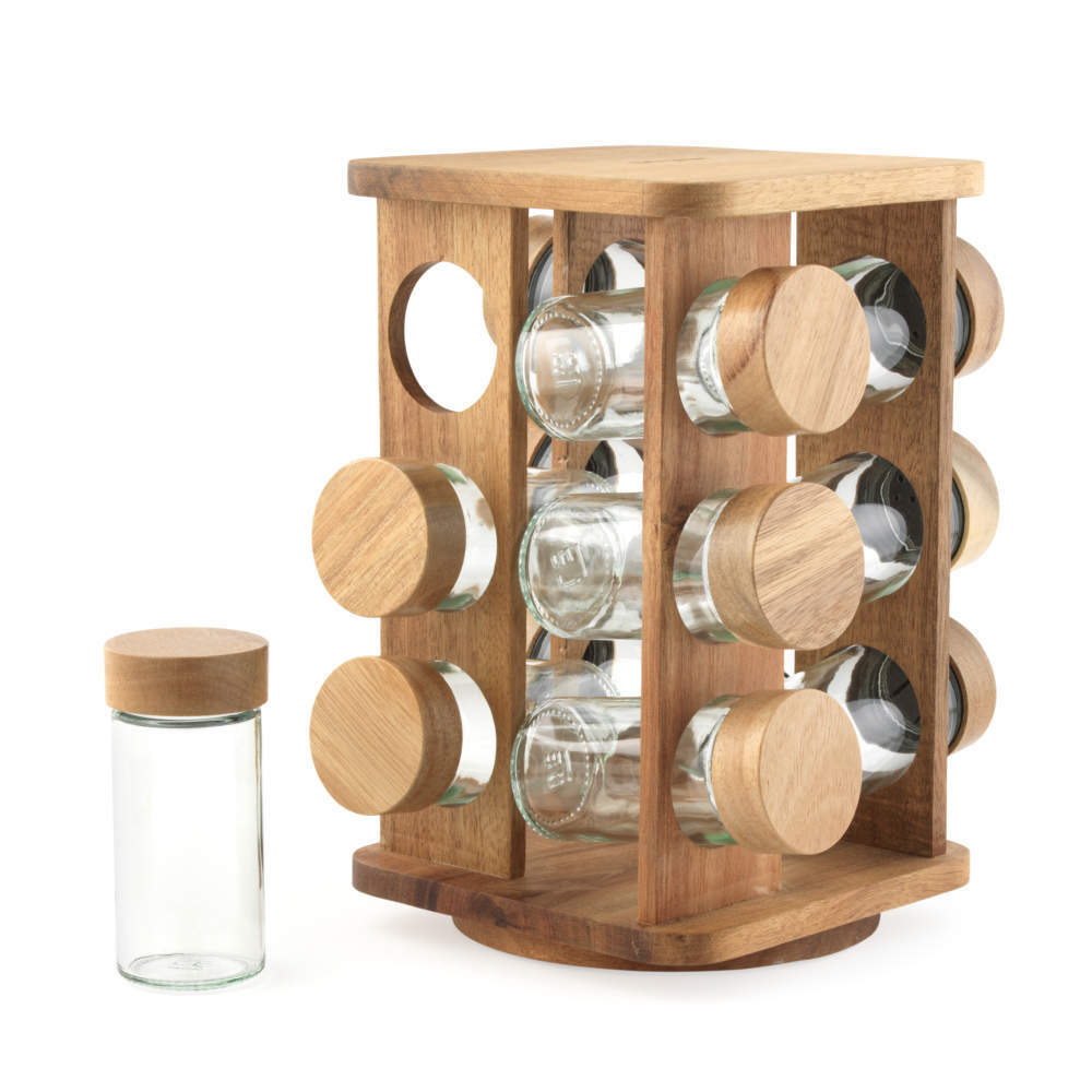 Shop Toronto Rotating Spice Rack 12 Jars FSC Wood
