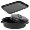 Vitreous Enamel 36cm Baking Tray & Roaster Set image