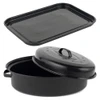 Vitreous Enamel 36cm Baking Tray & Roaster Set image