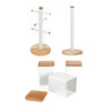 Toronto 3-Piece Canister, Kitchen Roll Holder & Mug Tree Set - White image