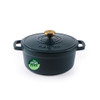 Chester 24cm Cast Iron Casserole Pot - Green | PFAS-Free Coating image