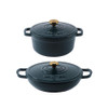 Chester Cast Iron Casserole Set - Green | PFAS-free image
