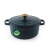Chester 20cm Cast Iron Casserole Pot - Green | PFAS-Free Coating image