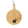 12” Bamboo Pizza Board & Cutter Set image