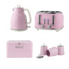 Retro Kettle, 4-Slice Toaster, Bread Bin & Canister Set - Pink image