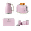 Retro Pink Kettle, 2 Slice Toaster, Bread Bin & 3 Piece Canister Set image