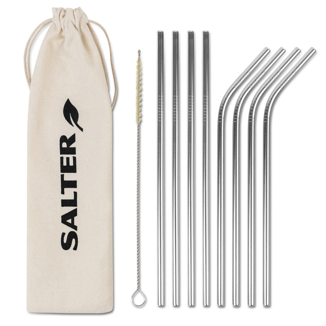 Salter Eco Reusable Straws & Storage Bag