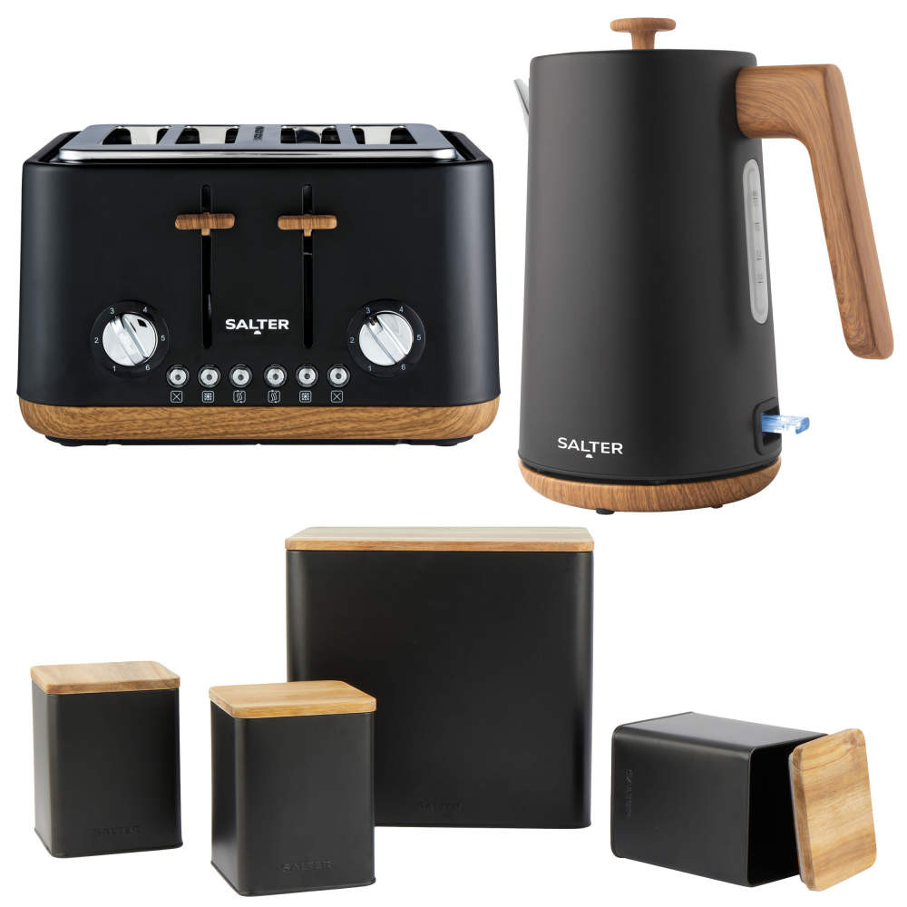 Shop Toronto Black Kettle, Toaster Canister Set