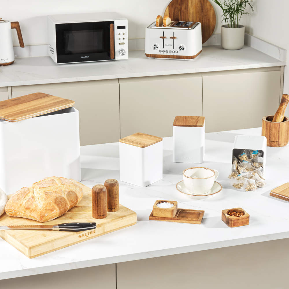 Shop Toronto 4-Piece Canister Set | White/Acacia