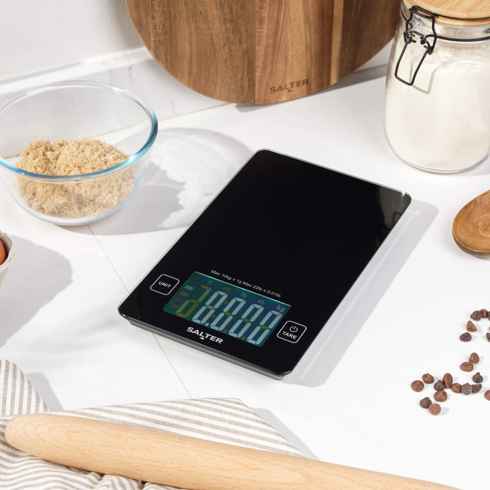 SALTER No.30C クッキングスケール Shop High-Capacity Kitchen Scale | 10kg Capacity | Black