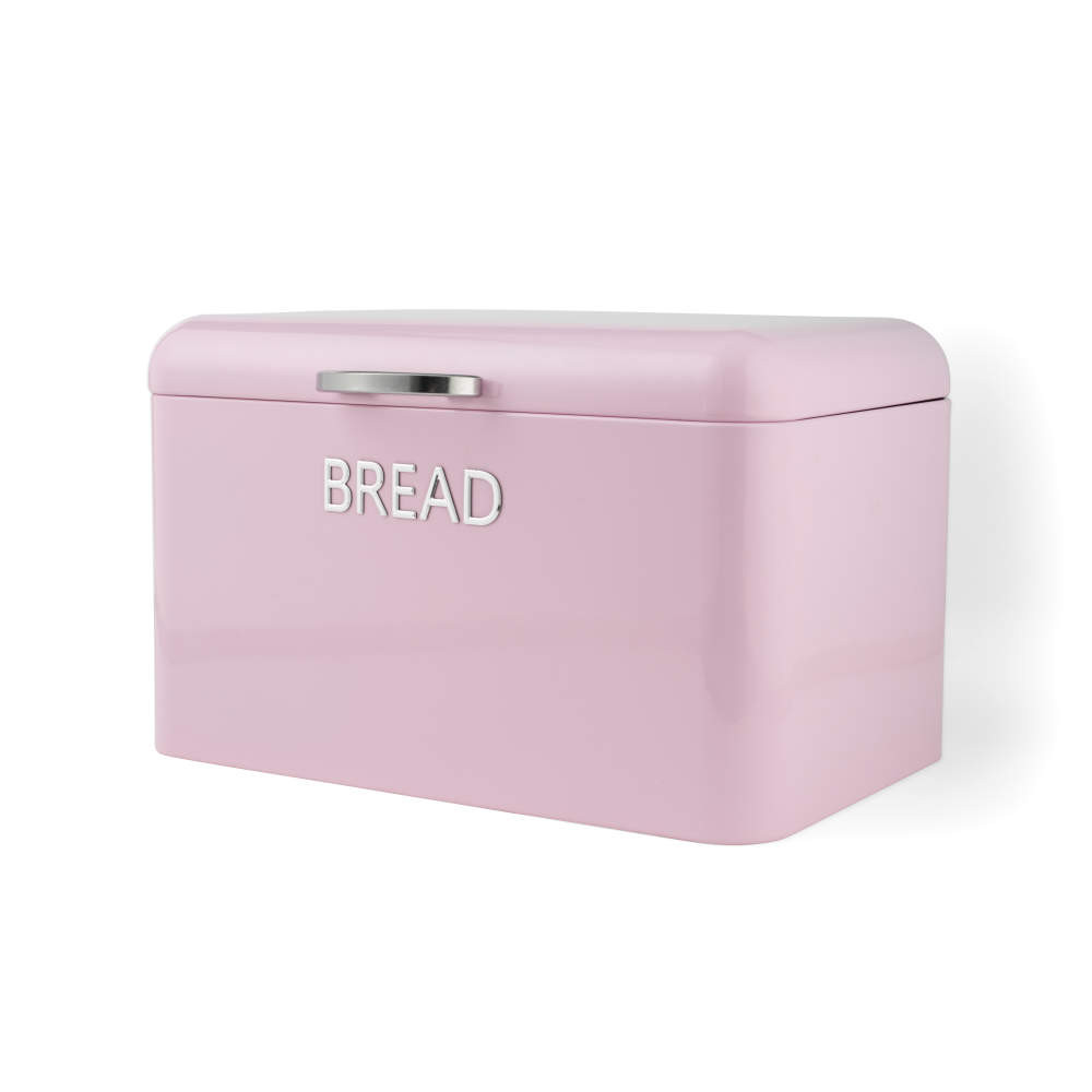 Retro Bread Bin Pink | Stylish Embossed Lettering | Salter