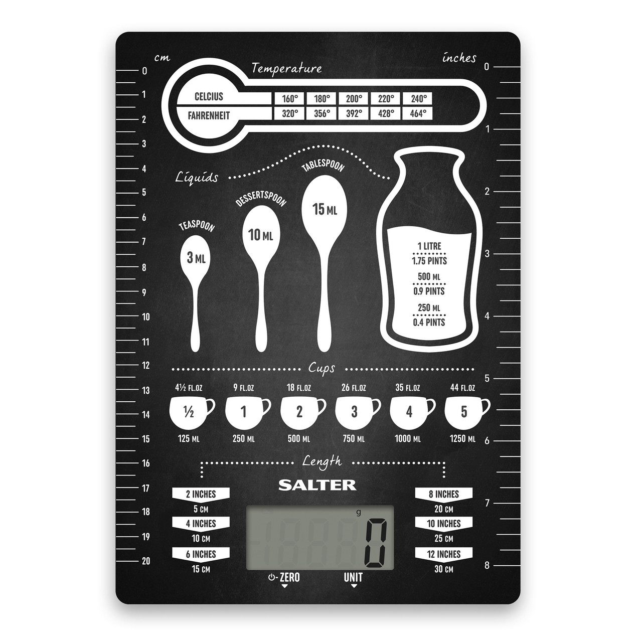 Conversions Digital Kitchen Scale, 5kg Capacity, Black Salter 1171 CNDR 5010777144383