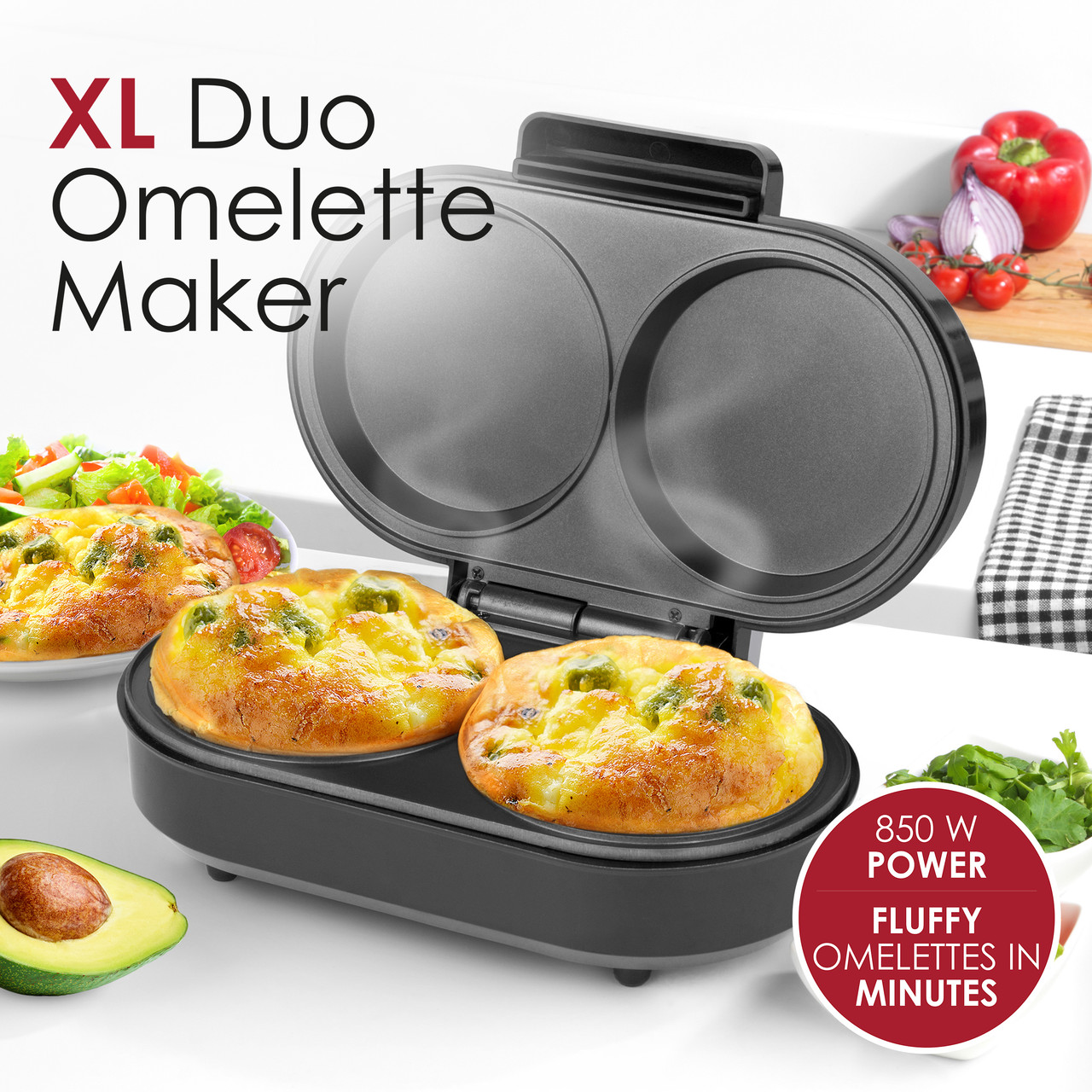 Salter XL Twin Omelette Maker in 2023  High protein recipes, Light lunch,  Healthy cooking