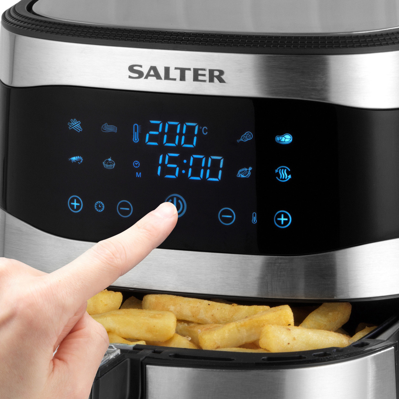 Salter EK4628 1800W 8L Digital Air Fryer Black And Stainless Steel