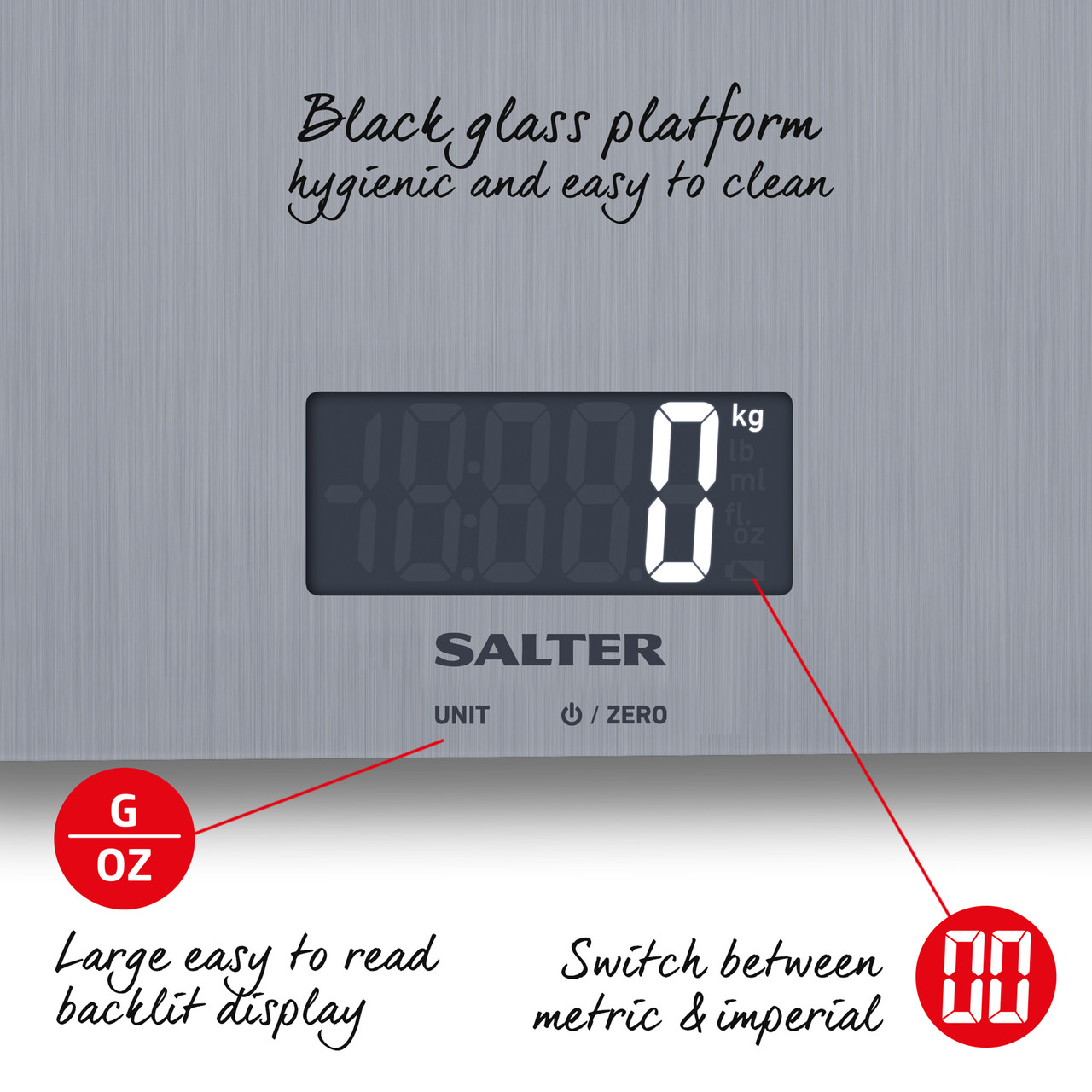 Salter Digital Kitchen Weighing Scales – As Seen on TV, Stylish Slim Design  Electronic Cooking Scale for Home + Kitchen, Weigh Food 5000g + Liquids in