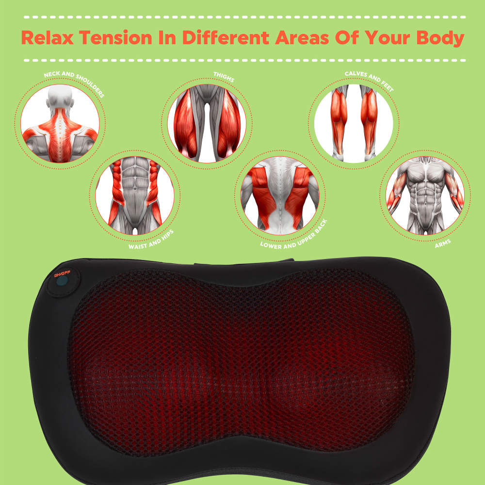 Deep Kneading Soothing Heat Shiatsu Massage Pillow Salter