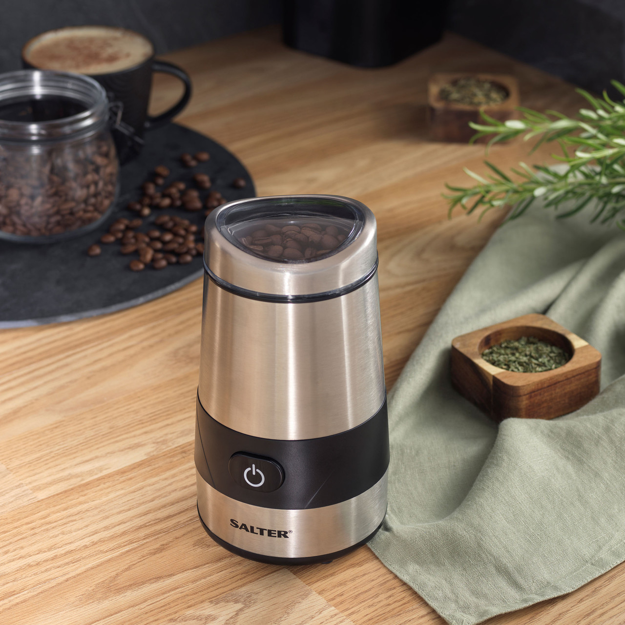 Salter Electric Coffee Bean Spice Nut Grinder Spices 200W Stainless Steel  View